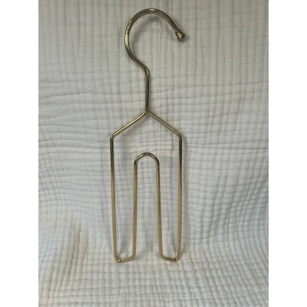 Vintage Brass Wire Tie Rack Hanger Mid Century Men's Closet Organizer Valet